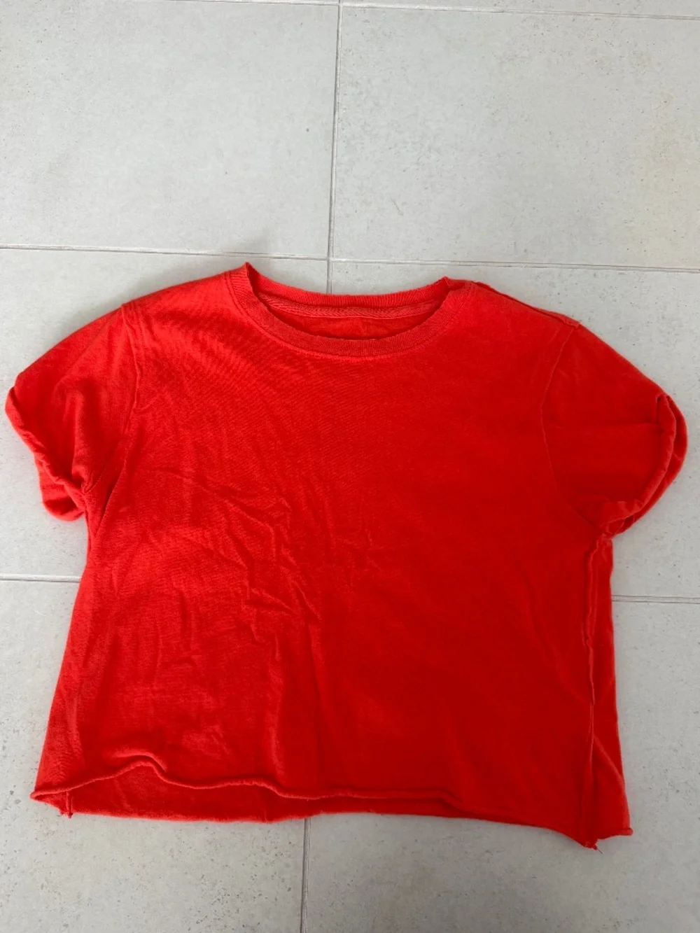 Free People Cropped Orange Tee XS